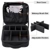 Travel cosmetic bag, women's portable cosmetic case, professional cosmetic storage box with adjustable dividers, can store makeup brushes, toiletries