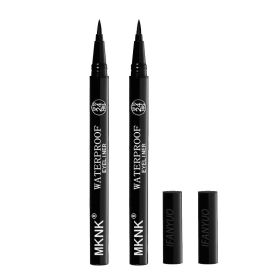 Ultra Fine Black Liquid Eyeliner Waterproof Lasting Silky Matte Quick-dry Eye Liner Non Fading 1/2pcs Lasting Eyes Beauty Makeup (Color: 2pcs)