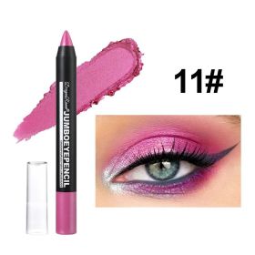 Smoky Dark Green Eyeshadow Pencil Stick Waterproof Pearlescent 12 Colors Metallic Glitter Eye Shadow Highlighter Pen Makeup Tool (Color: 11)